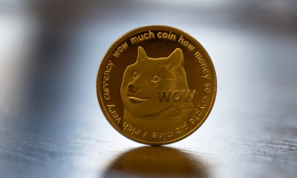 Dogecoin logo cryptocurrency meme coin market